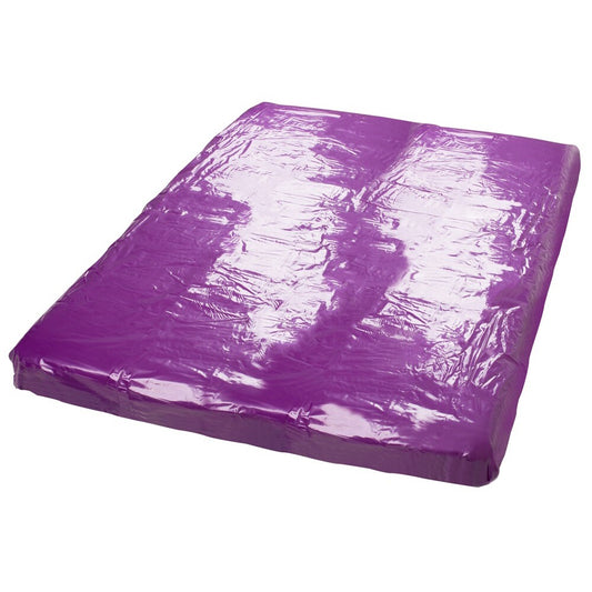 Purple pvc bedsheets from the fetish collection, perfect for orgy bedding.