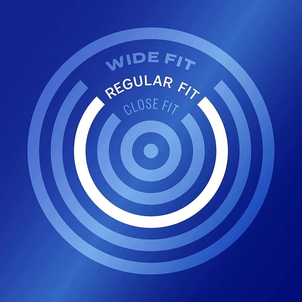 A pack of three Durex Extra Safe condoms, regular fit, for safe sex.