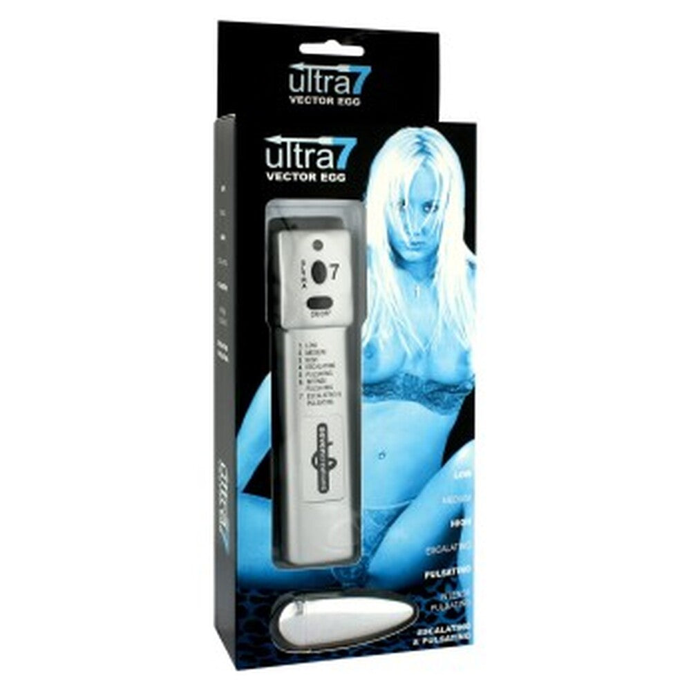 A purple ultra 7 vector egg vibrating toy, with a smooth, sleek finish.