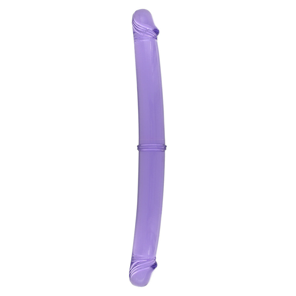 seven creations twinzer double dong, a two-toned purple and black silicone double dildo.