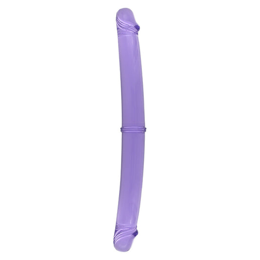 seven creations twinzer double dong, a two-toned purple and black silicone double dildo.