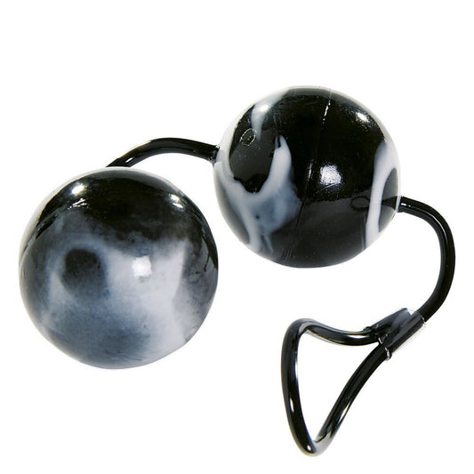 me you us black and white duo orgasm balls for pleasure play and exploration