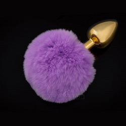 Small purple dolce piccante jewellery butt plug with a playful tail attachment