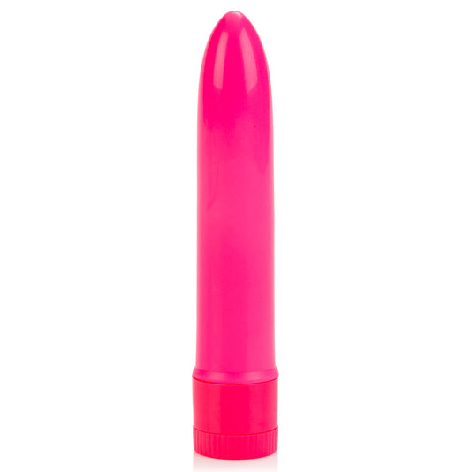 Neon pink mini vibrator, multi-speed, for personal pleasure, by california exotic.