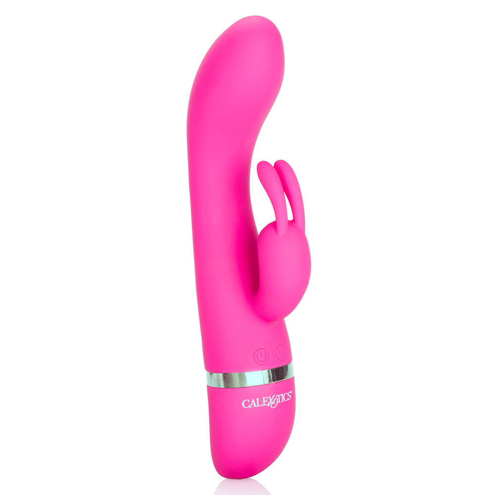 Waterproof bunny vibrator for foreplay frenzy, textured for intense pleasure, adult novelty in pink.