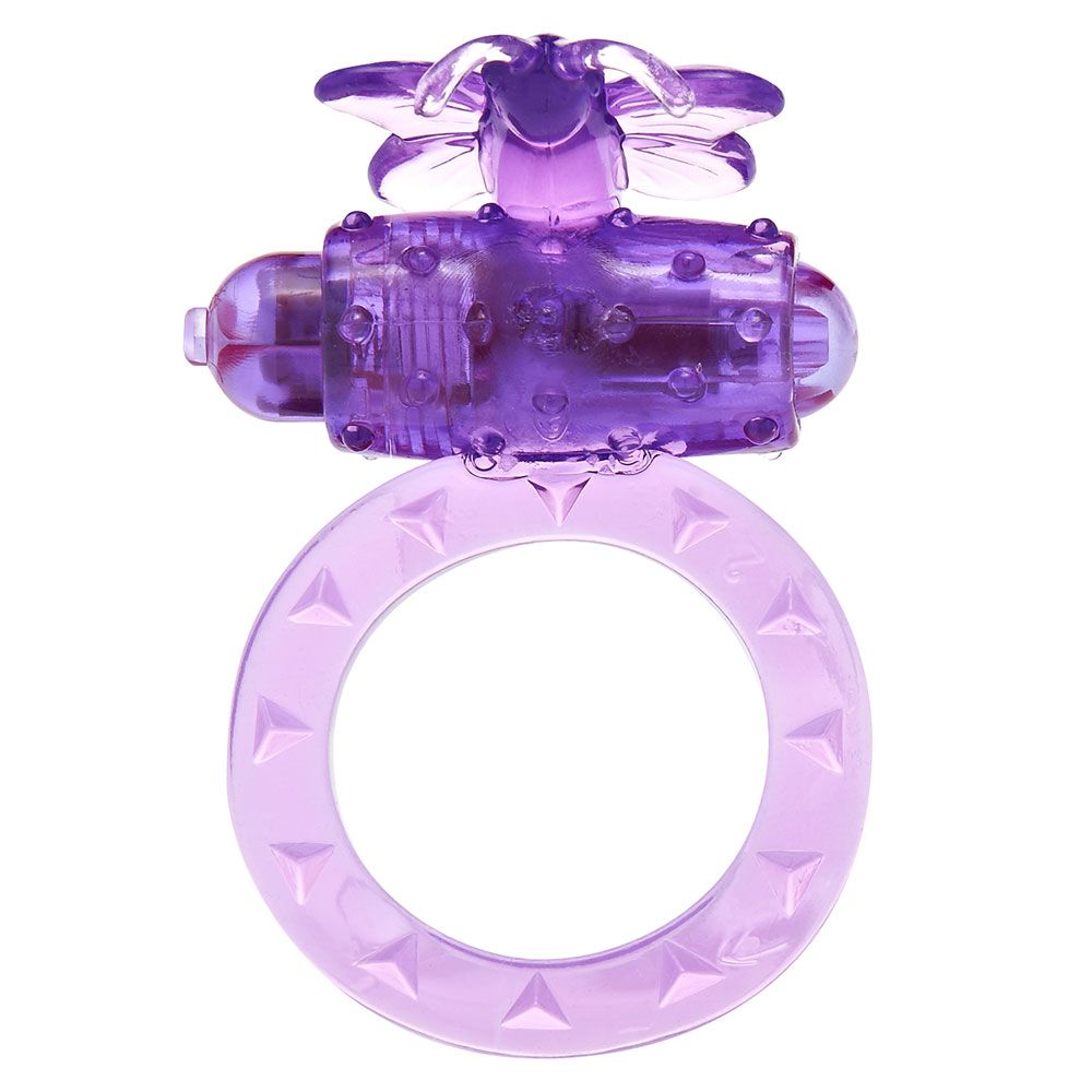 Teal vibrating cock ring, shaped like a butterfly, for enhanced pleasure and fun.