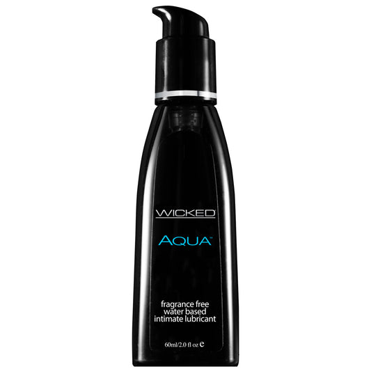 Wicked Aqua Fragrance Free Lubricant 60ml bottle, a clear, water-based personal lubricant.