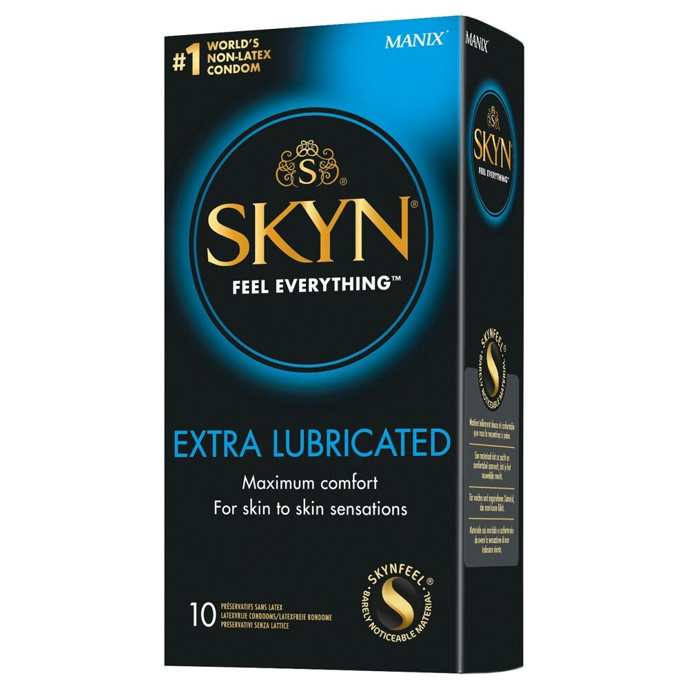 skyn latex-free condoms, extra lubricated, in a pack of ten, natural protection