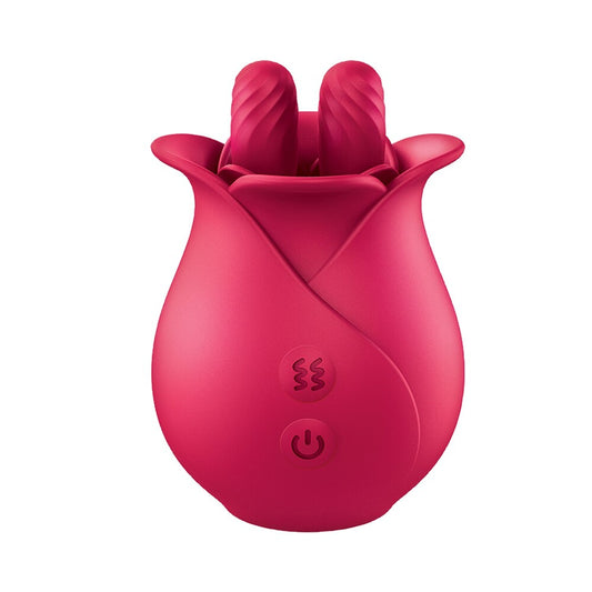 A tulip-shaped finger massager in a soft-touch material, designed for clitoral stimulation.