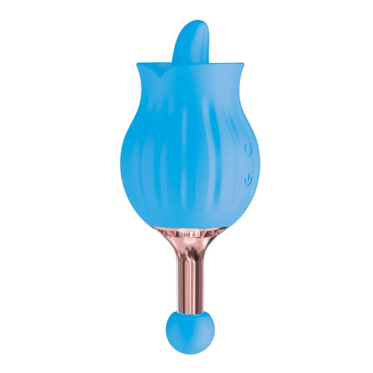 rose gold dual massager for clitoral stimulation, rechargeable for pleasurable intimate use