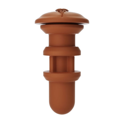 Autoblow a.i. reusable sleeve for vibrating masturbators, flesh-toned silicone with internal texture.