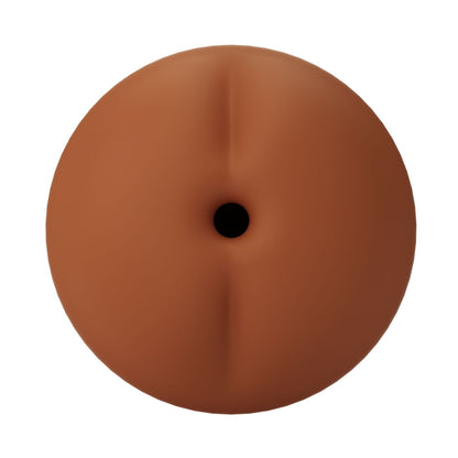 The autoblow a.i reusable anus sleeve, a textured vibrating masturbator accessory in flesh-toned silicone.