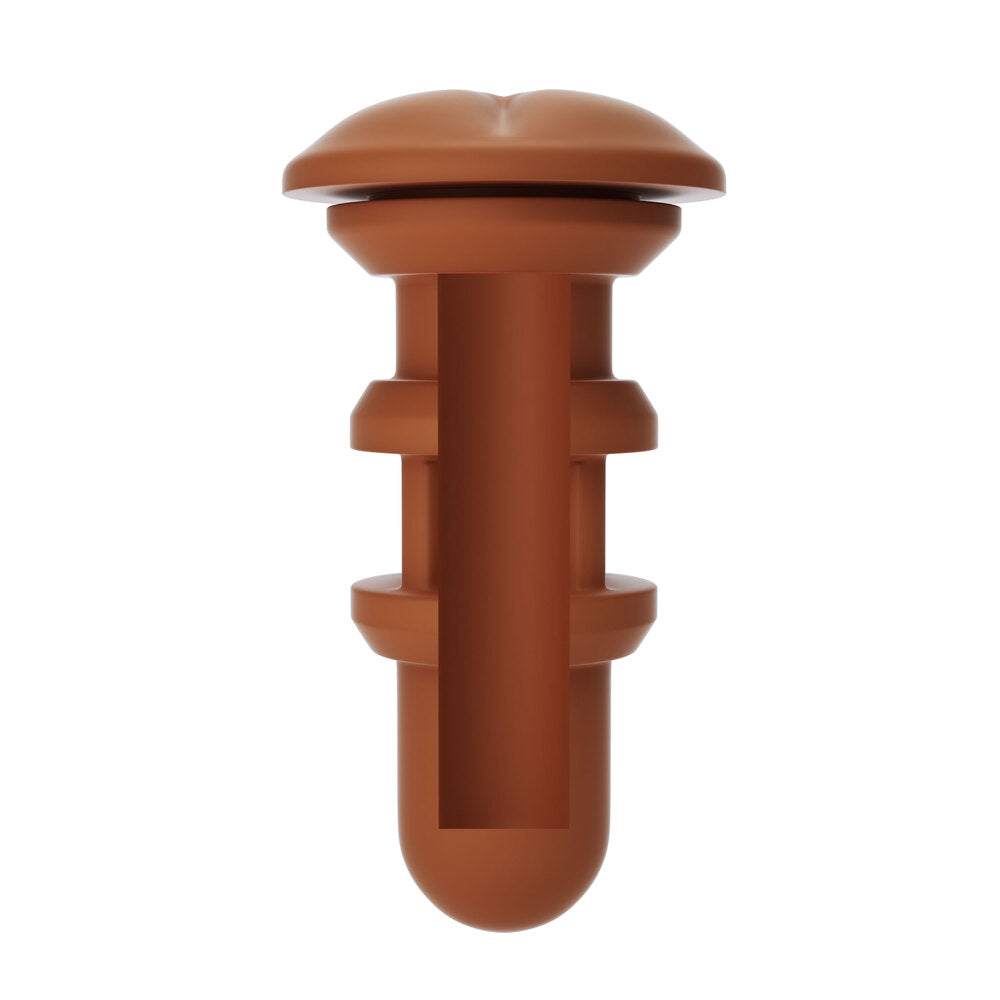 Autoblow a.i. reusable anus sleeve, flesh-toned soft material, textured for vibrating masturbator use