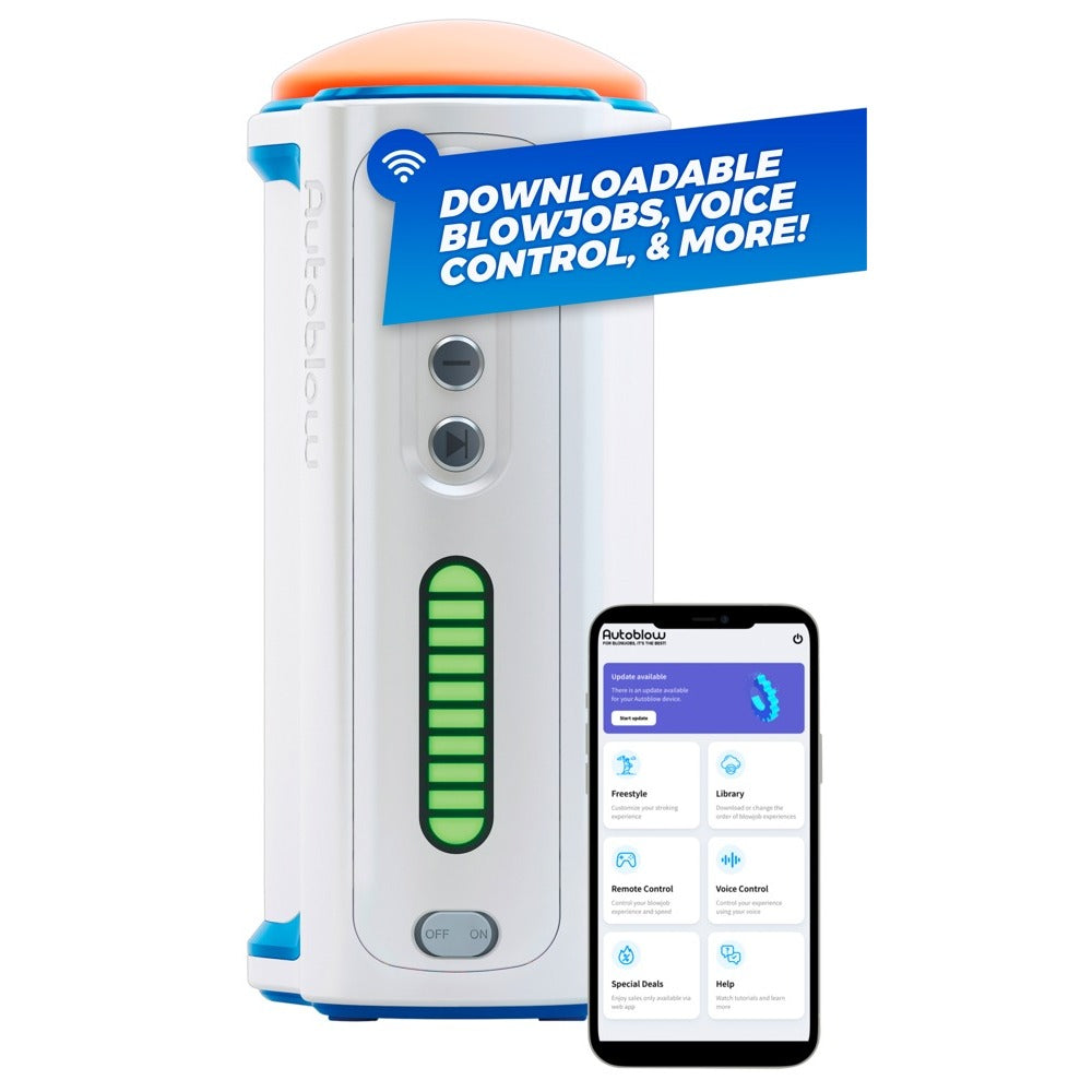 Autoblow A.I. Plus: A sleek, vibrating masturbator for hands-free, adjustable pleasure, shown in use.