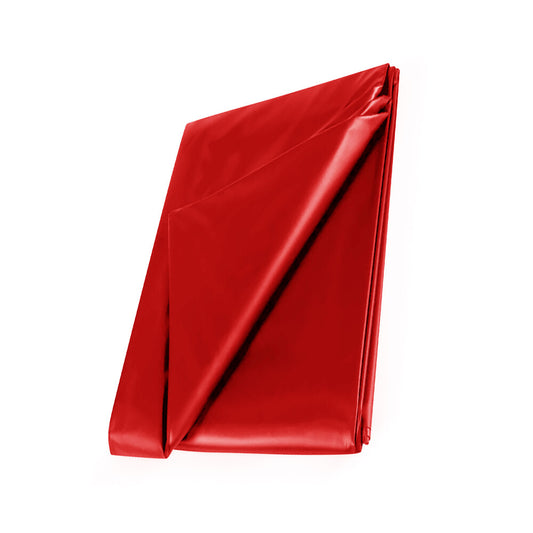 wet play pvc bedsheet red 210x200cm red studio product shot