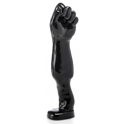Hold the fist dildo, a textured adult toy with detailed shaft made of silicone.