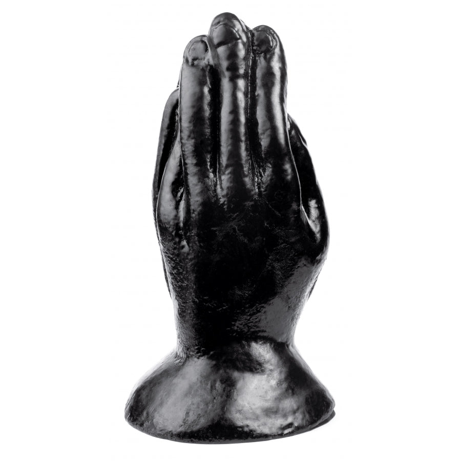 The rock hand dildo in grey stone-like material, a novelty adult toy.