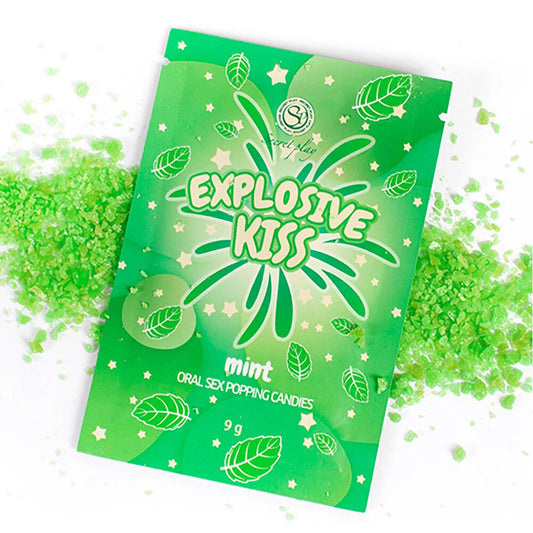 Explosive kiss mint popping candies, a wee bag of edible treats from various drug stores.