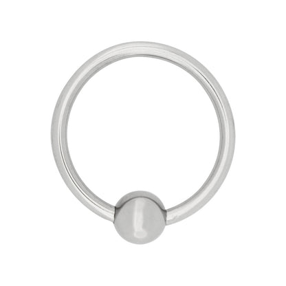 A silver coloured, 30mm steel acorn cock ring from Steel Power Tools.