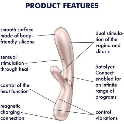 Pink warming vibrator with clitoral stimulation and app control from Satisfyer Pro.
