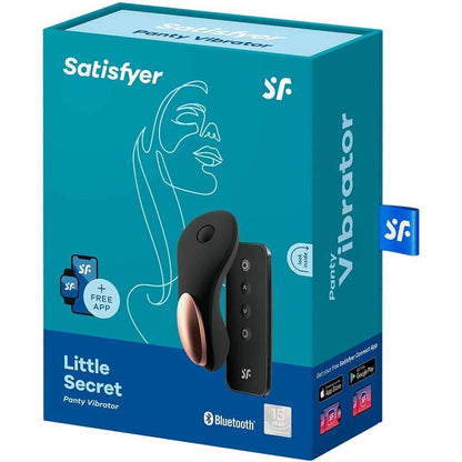 The Satisfyer Little Secret, a discreet black panty vibrator for clitoral stimulation.