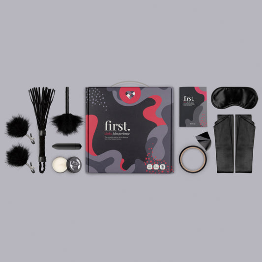 The "First Kinky Sexperience" starter kit, a collection of sex toys for beginners.