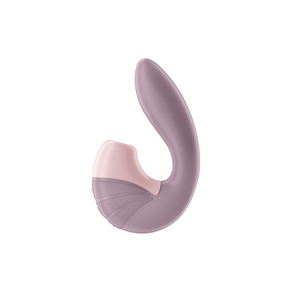 Close-up of the Satisfyer Supernova, a pink air pulse clitoral stimulator, showcasing its sleek design.