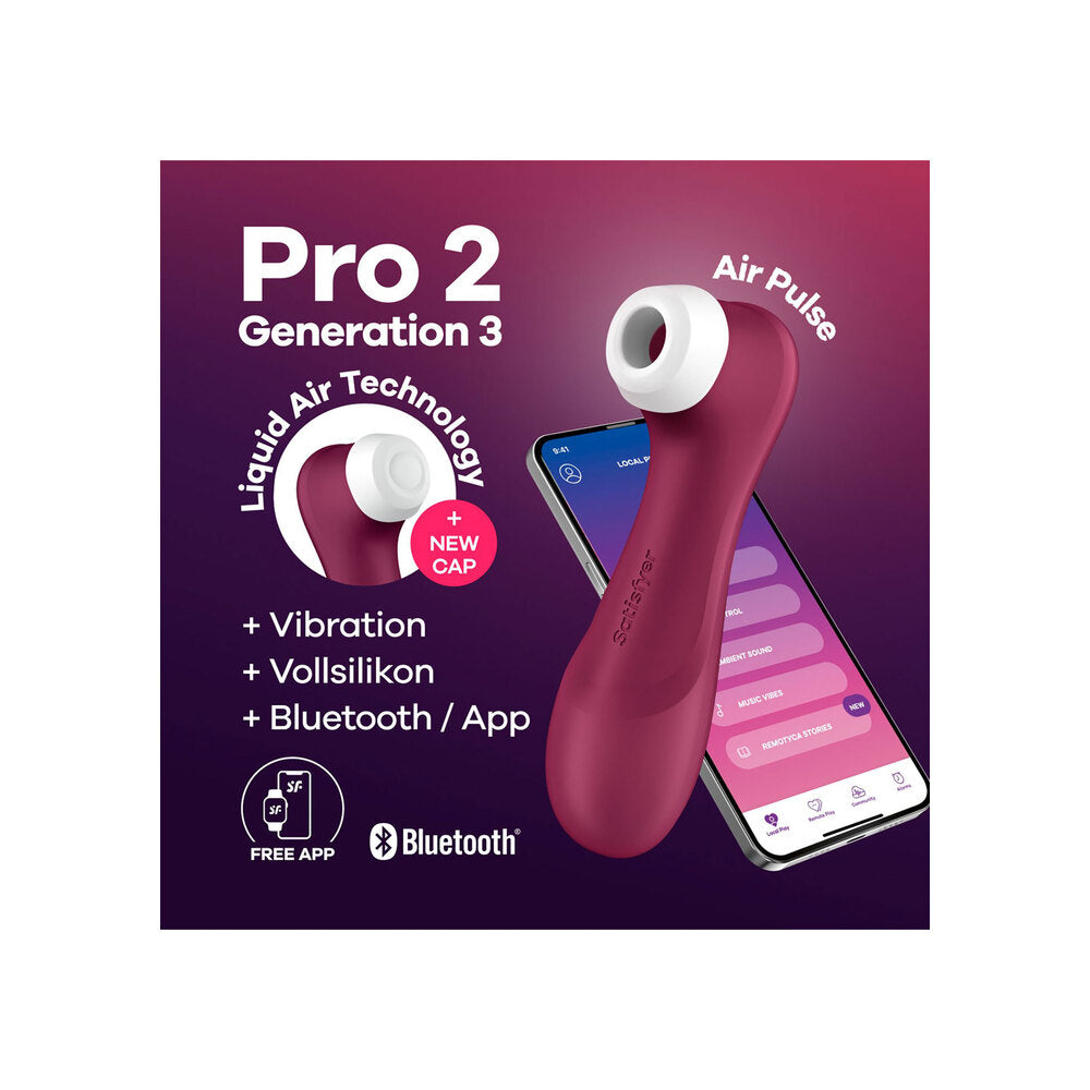 Satisfyer Pro 2 Gen 3 clitoral vibrator featuring air tech and app connectivity.
