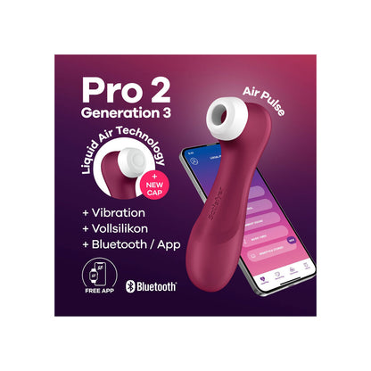 Satisfyer Pro 2 Gen 3 clitoral vibrator featuring air tech and app connectivity.