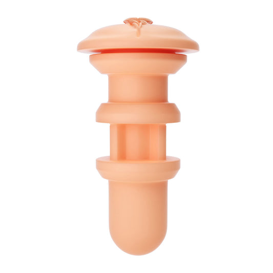 Autoblow A.I. pussy sleeve, flesh-toned soft material, ribbed texture, for pleasure.