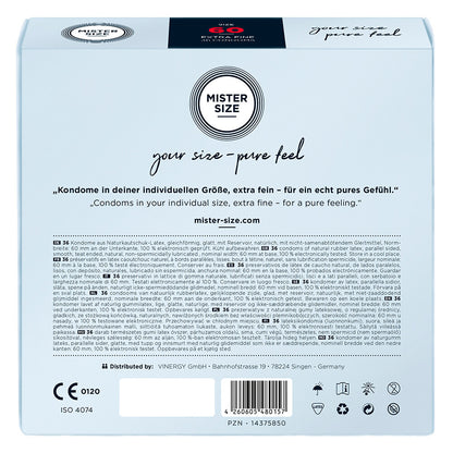 Mister Size 60mm condoms in a multipack, ideal for large or x-large sizes