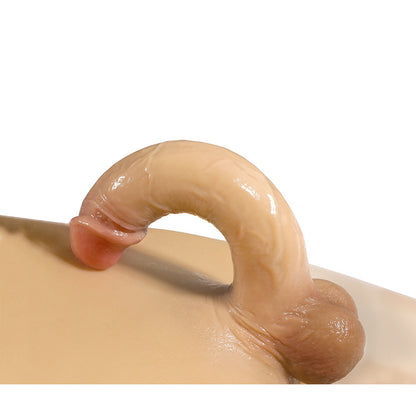 ultra realistic novelty penis pants, flesh-toned, showcasing male anatomy detail for playful use