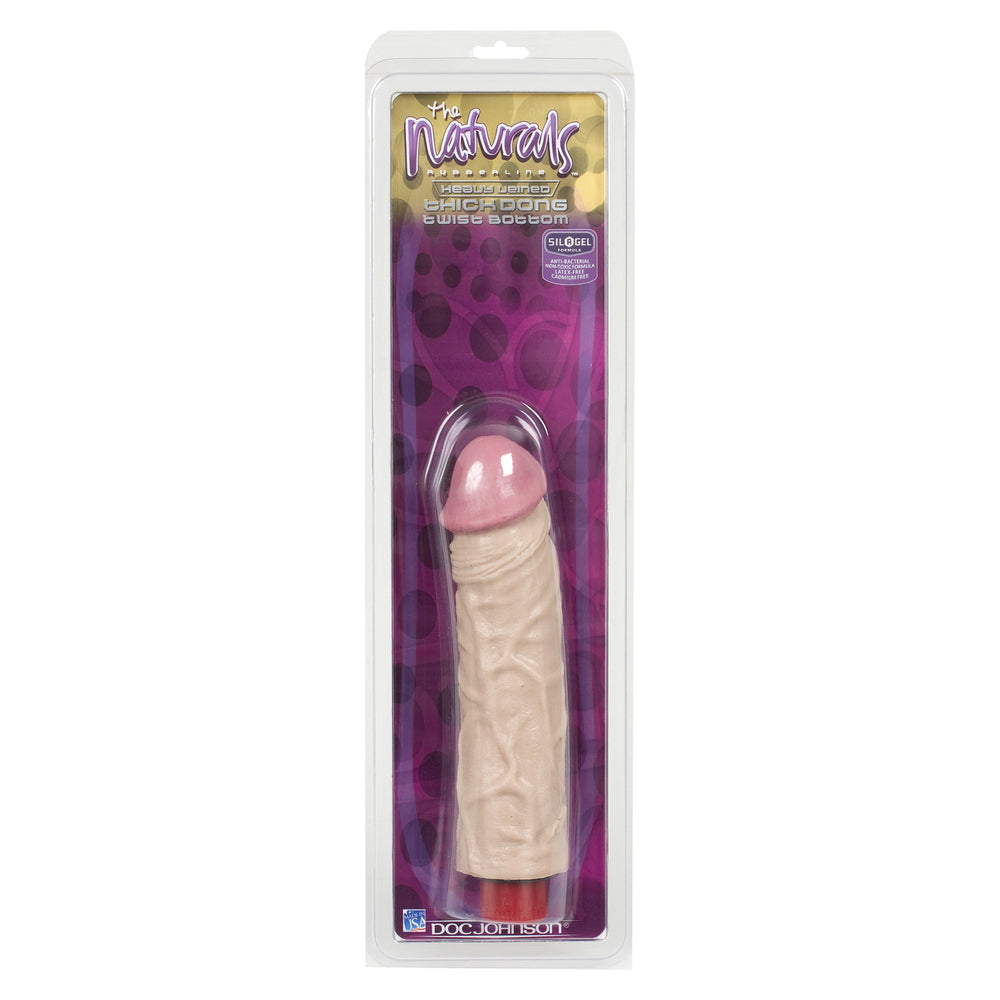 Doc Johnson vibrating dildo, heavy veined, eight inches, thick, natural colour.
