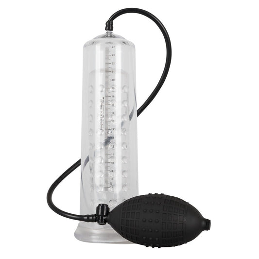 Close2you mister boner fantastic power penis pump, clear plastic cylinder with grey handle, for enlargement.