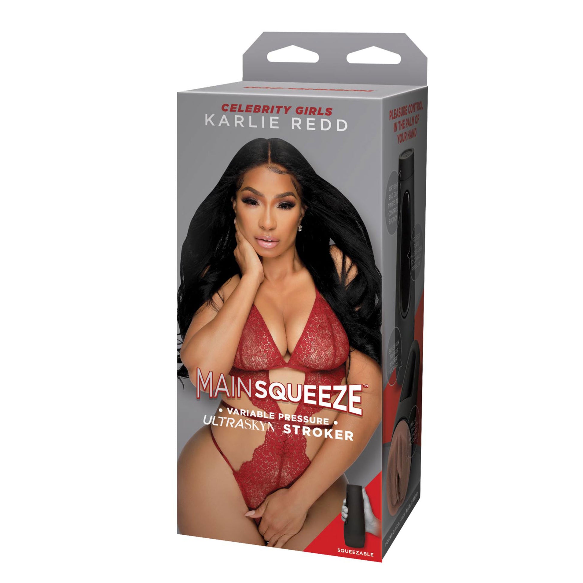 Karlie Redd Main Squeeze masturbator, flesh-toned, textured interior for solo male pleasure.