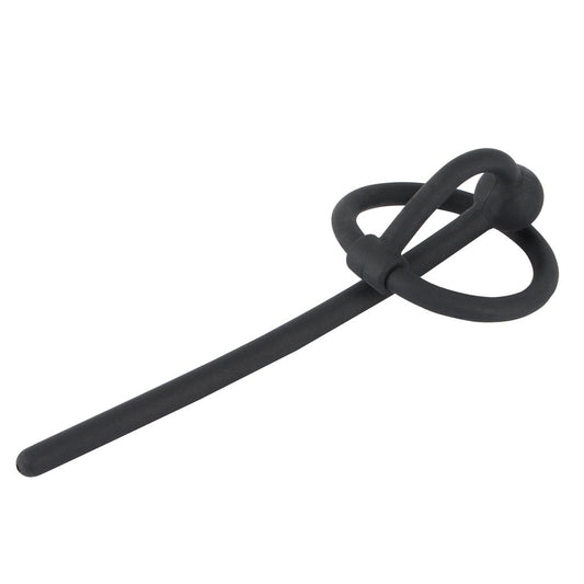you2toys penisplug for urethral play, featuring a glans ring for cock and ball bondage.
