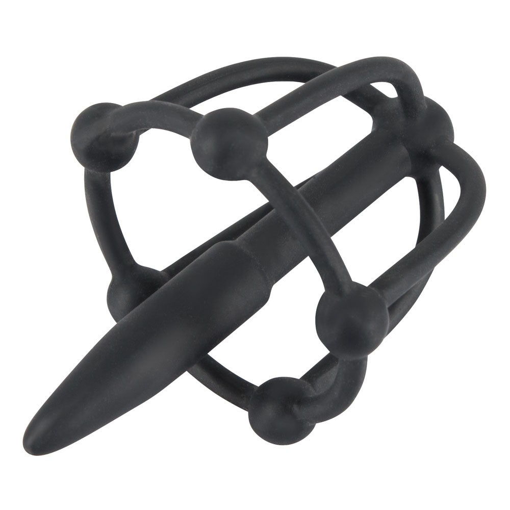 You2Toys silicone penis plug with glans cage for cock and ball bondage play.