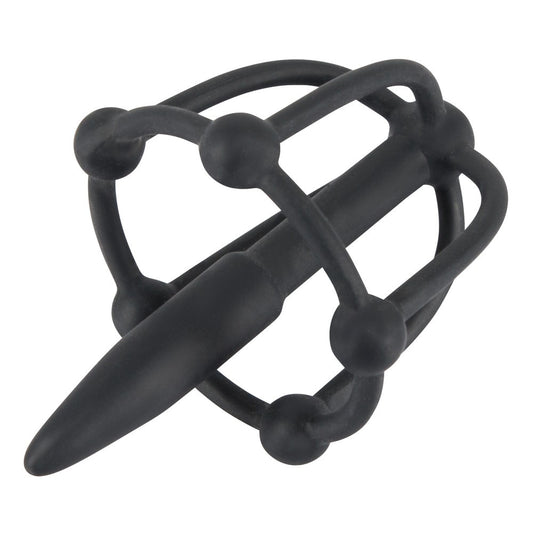You2Toys silicone penis plug with glans cage for cock and ball bondage play.
