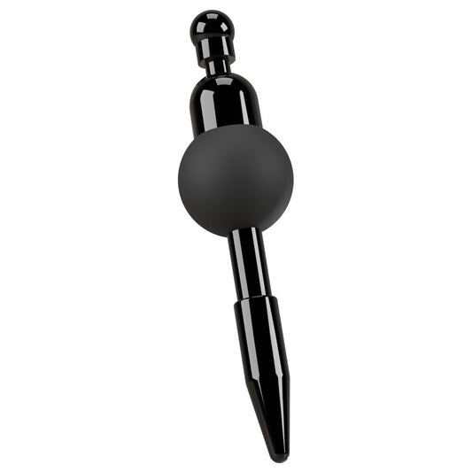 Silver metal vibrating penis plug for cock and ball bondage by you2toys.