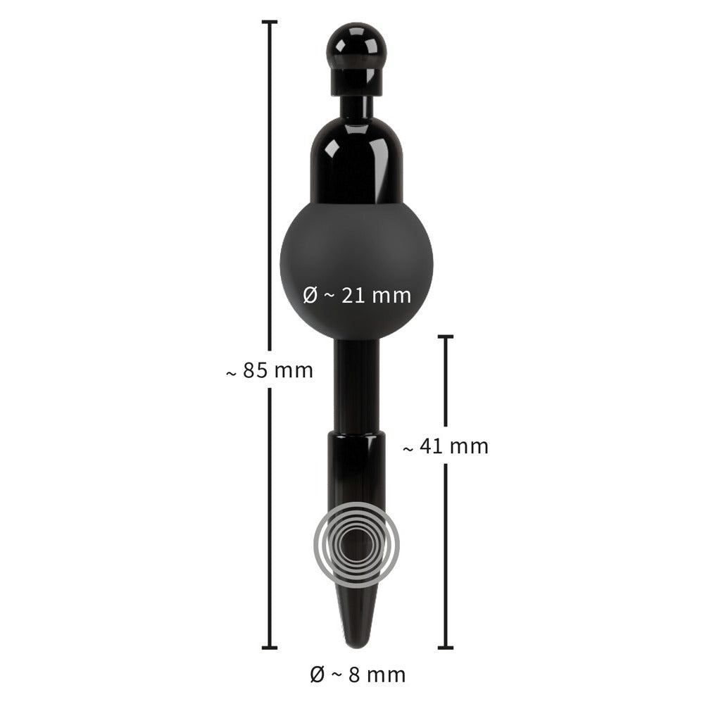 Vibrating penis plug from you2toys for cock and ball bondage play, as seen online.
