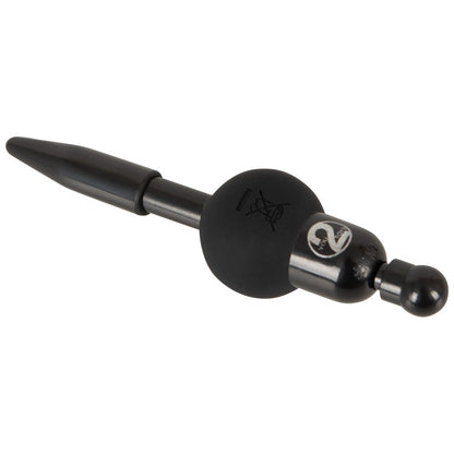 Silver-tone vibrating penis plug for cock and ball bondage play, you2toys product