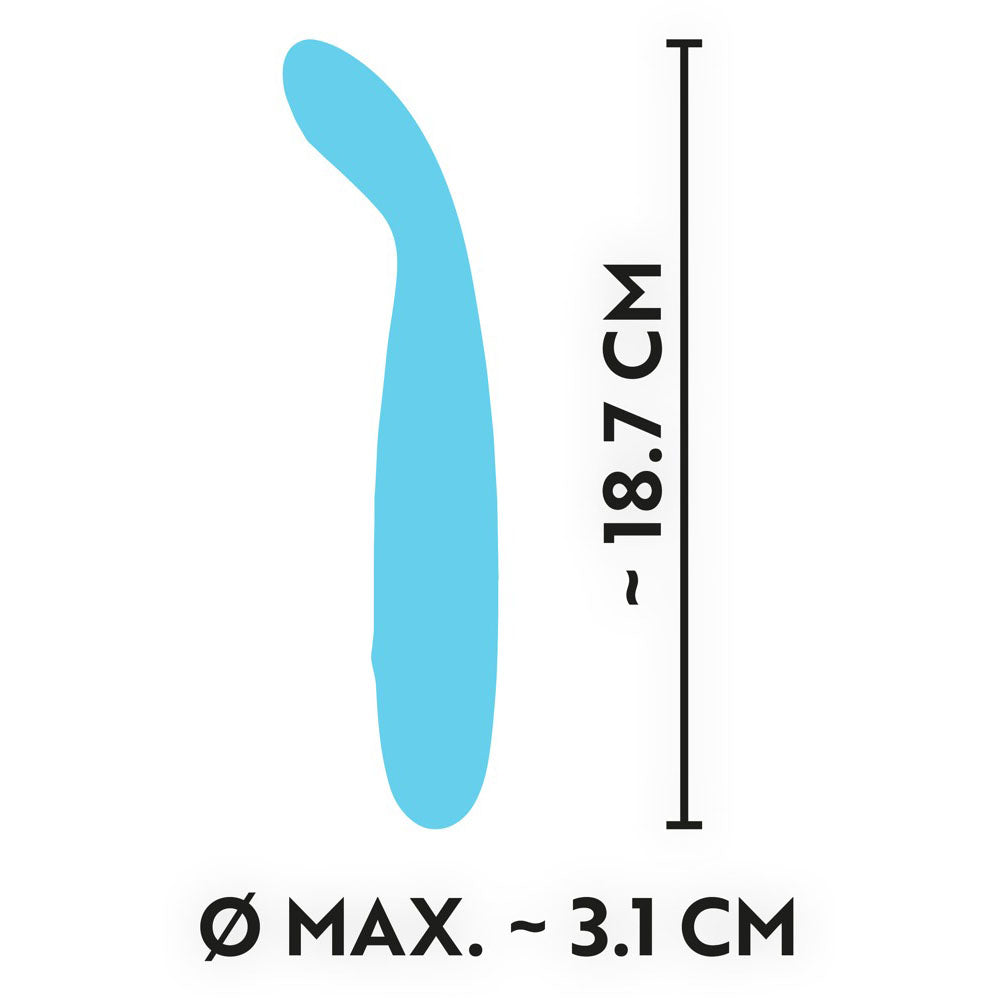 Petite blue You2Toys vibrator with a smooth, silk-touch finish, rechargeable for personal pleasure.