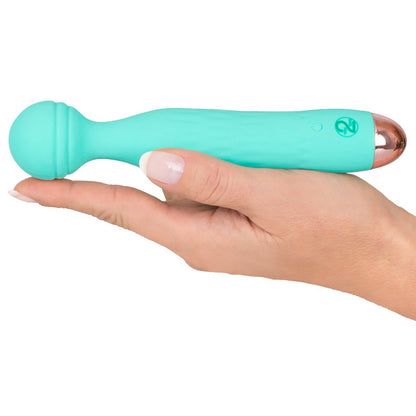 Green You2Toys Cuties mini vibrator with a smooth, silky finish, rechargeable for pleasure.