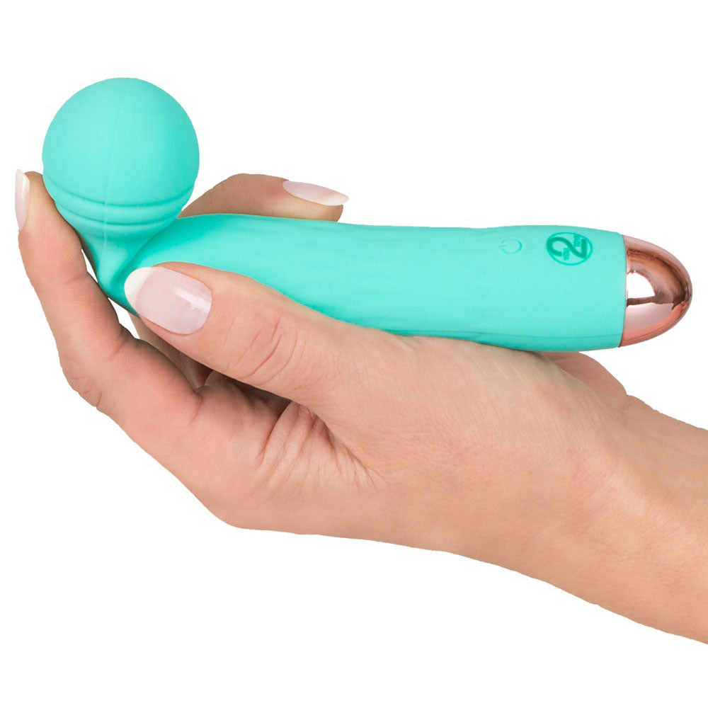 Green You2Toys mini vibrator, silk touch finish, rechargeable, part of the 'mini vibrators' range.