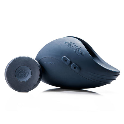 Hot Octopuss pulse duo guybrator masturbator with textured blue sleeve and vibrating pulse plate.
