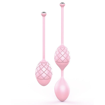 Set of three pink, textured pleasure balls for kegel exercises from bms enterprises.