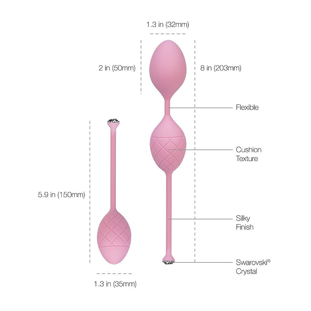 Set of pink pillow talk frisky pleasure balls for kegel exercises.