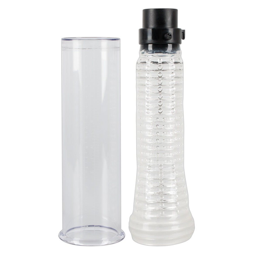 You2Toys vibrating multi pump 2 in 1 masturbator for penis development, detailed view.
