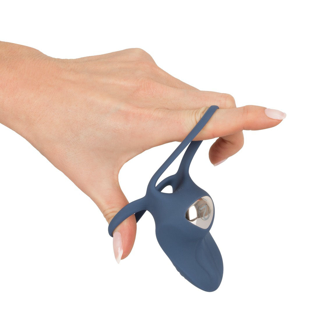 You2Toys rechargeable double love ring vibrator in smooth silicone for enhanced pleasure.