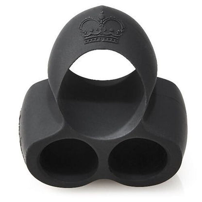 Hot Octopuss jett guybrator: a black love ring vibrator for enhanced pleasure, textured finish.